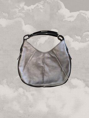 YVES SAINT LAURENT Tom Ford Mombasa Medium Leather Grey Y2K Shoulder bag Black